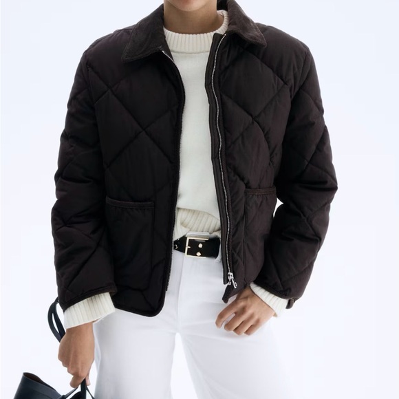 H&M Dark Brown Quilted Jacket - Picture 4 of 7